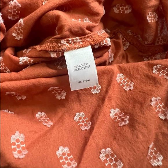 J. Jill Orange Blouse with White Pattern - Picture 3 of 3